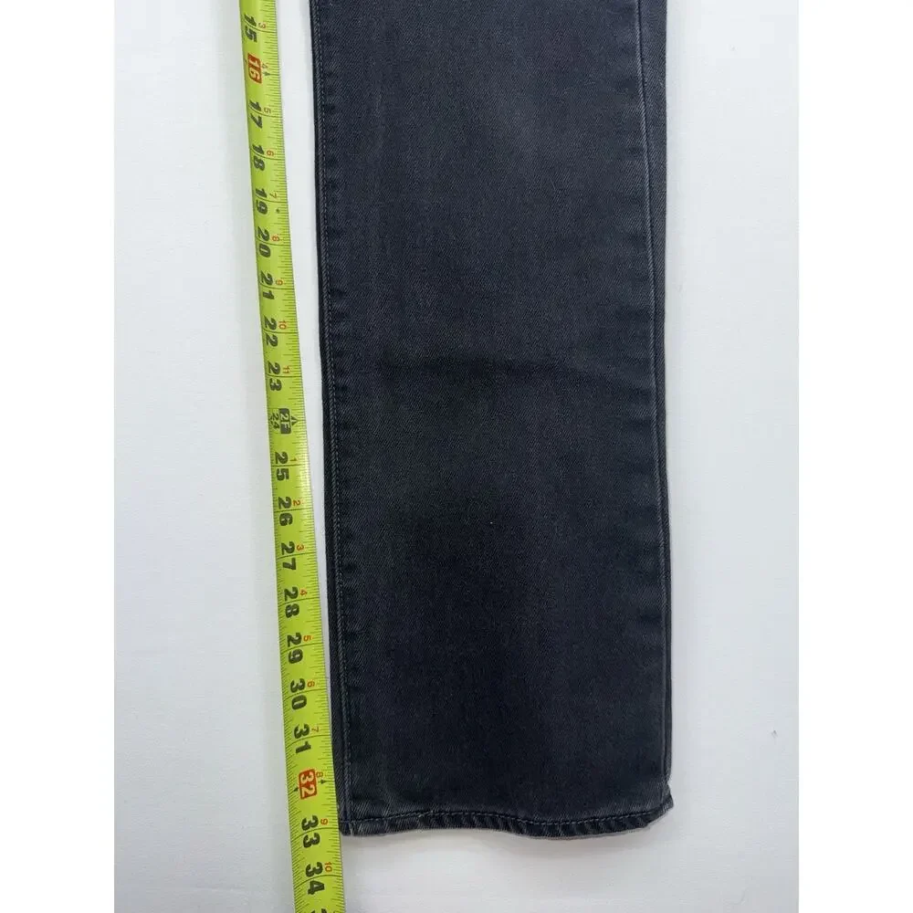 LEVIS 501 Original Fit Straight Leg Button Fly Mens Cotton Jeans Black 33x34